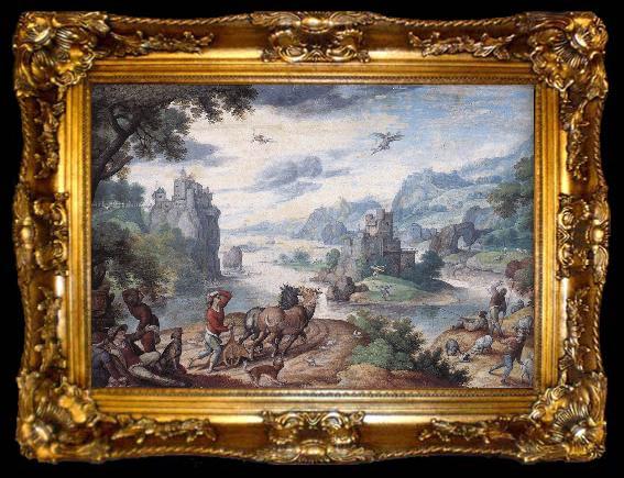 framed  BOL, Hans Landscape with the Fall of Icarus d, ta009-2